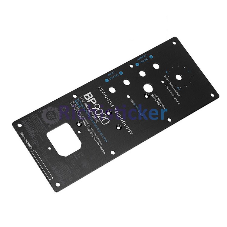 Adesivos de alumínio anodizado gravado