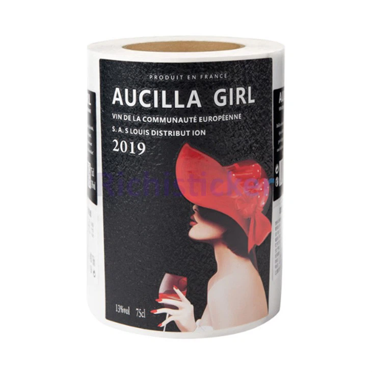 Textured Red Wine Bottle Vinyl Stickers